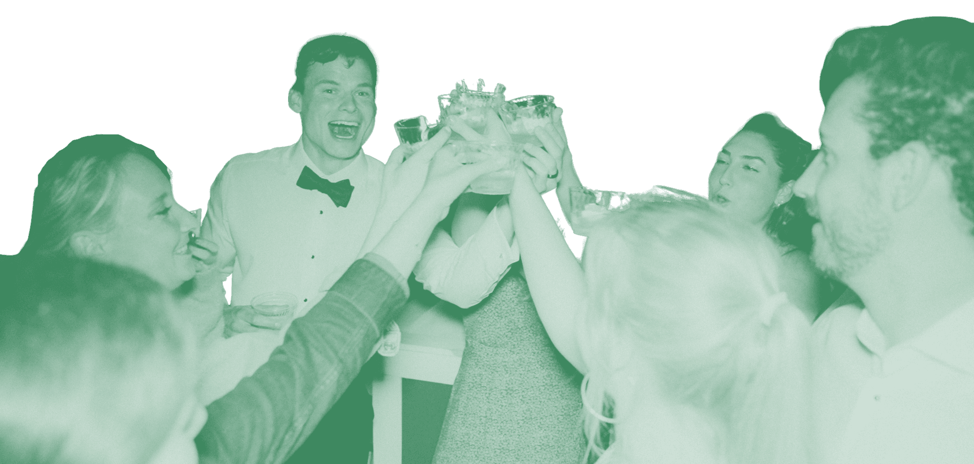 People celebrating and toasting